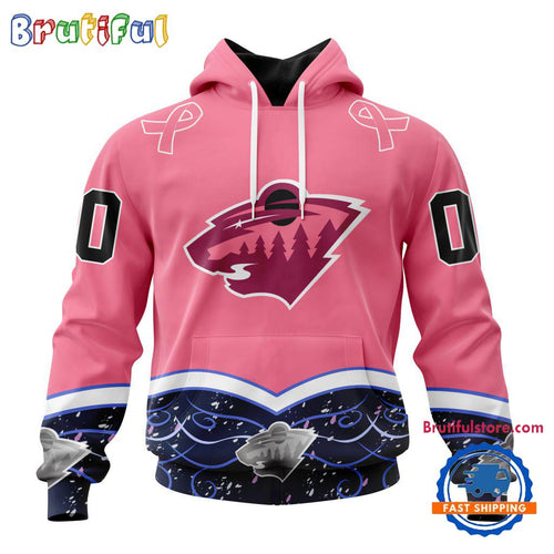 NHL Minnesota Wild Specialized Hockey Fights Cancer Hoodie