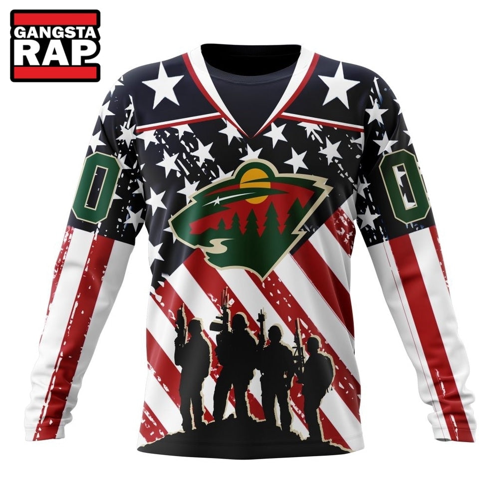 NHL Minnesota Wild Specialized Kits For Honor USS Military Hoodie, T Shirt
