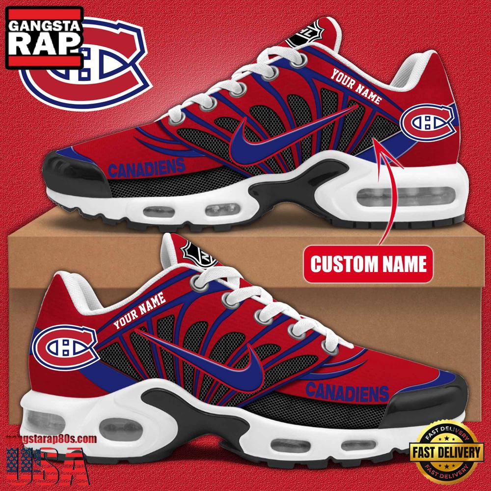 NHL Custom Name Montreal Canadiens New Design Air Max Plus Shoes Running Sneakers
