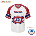 NHL Montreal Canadiens Hockey Team Design V-neck Mesh Short Sleeve Jersey