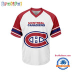 NHL Montreal Canadiens Hockey Team Design V-neck Mesh Short Sleeve Jersey