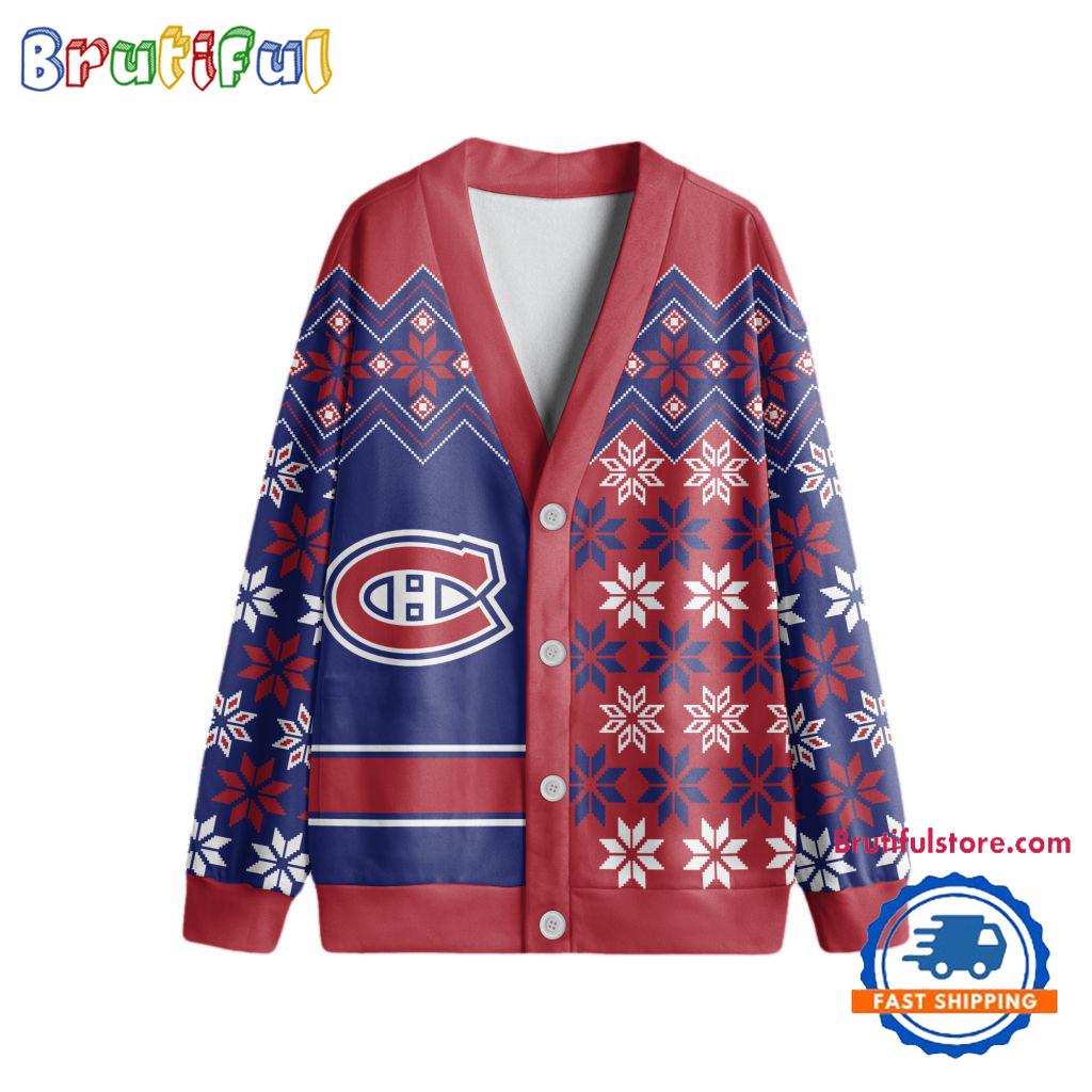 NHL Montreal Canadiens Spcial Ugly Christmas Hockey Design Cardigan, Hockey Fans Cardigan Shirt