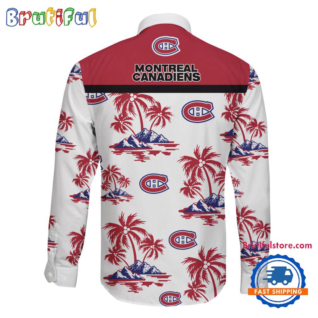 NHL Montreal Canadiens Special Hockey Long Sleeve Hawaiian Design Button Shirt