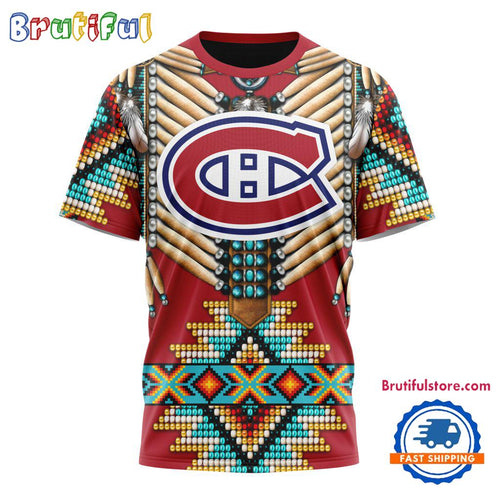 NHL Montreal Canadiens Special Native American Costume Hockey Team Design T Shirt, Hoodie, Sweatshirt