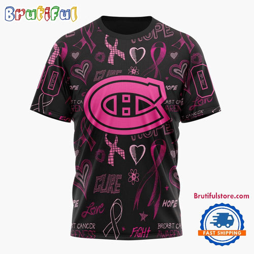 NHL Montreal Canadiens Special Pink Breast Cancer Awareness New Design T Shirt