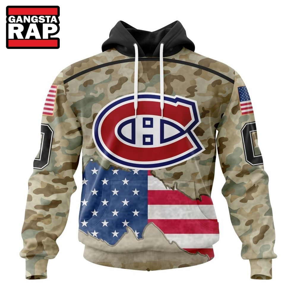 NHL Montreal Canadiens Specialized Kits For United State With Camo Color Hoodie, Hoodie T-Shirt