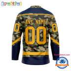 NHL Nashville Predators Camo Veterans Custom Hockey Jersey