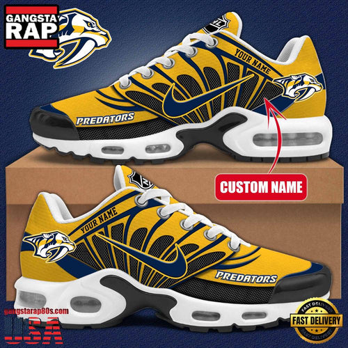 NHL Custom Name Nashville Predators New Design Air Max Plus Shoes Running Sneakers