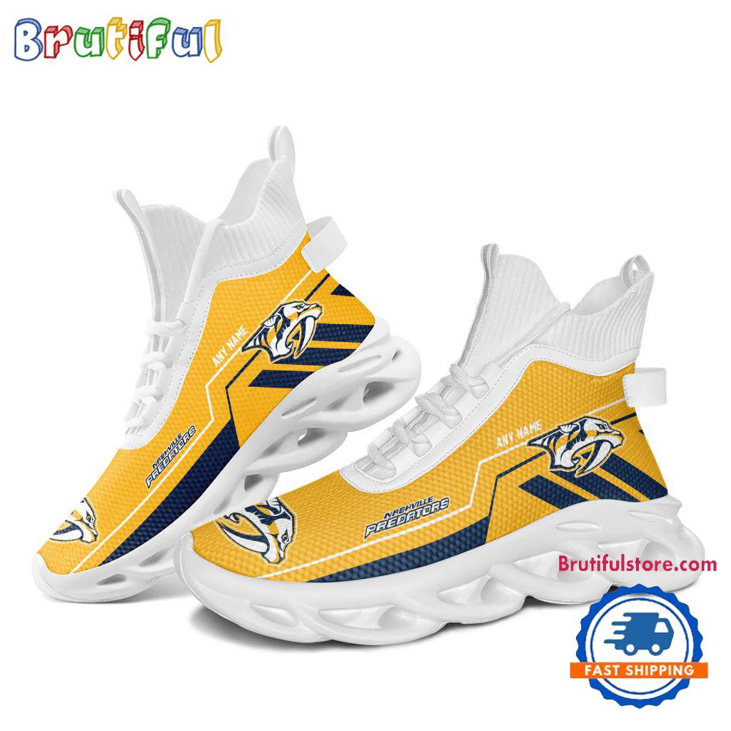 NHL Nashville Predators Personalized Name Hockey Team Design High Top Max Soul Shoes