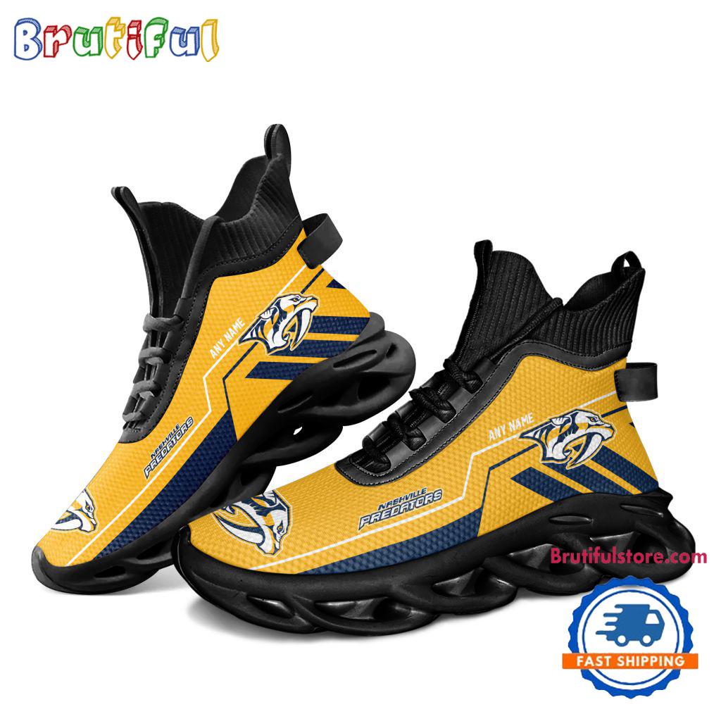 NHL Nashville Predators Personalized Name Hockey Team Design High Top Max Soul Shoes