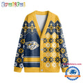 NHL Nashville Predators Spcial Ugly Christmas Hockey Design Cardigan, Hockey Fans Cardigan Shirt
