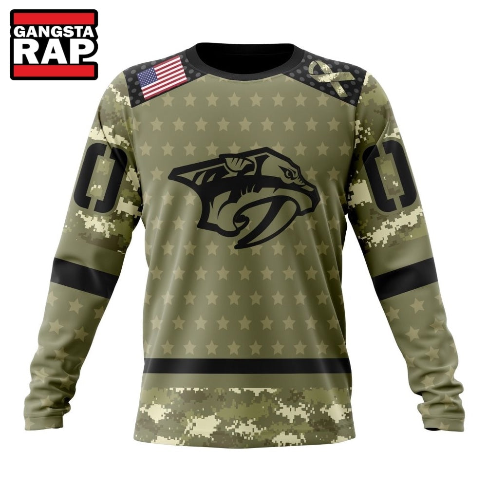 NHL Nashville Predators Special Camo Military Appreciation Hoodie, T Shirt