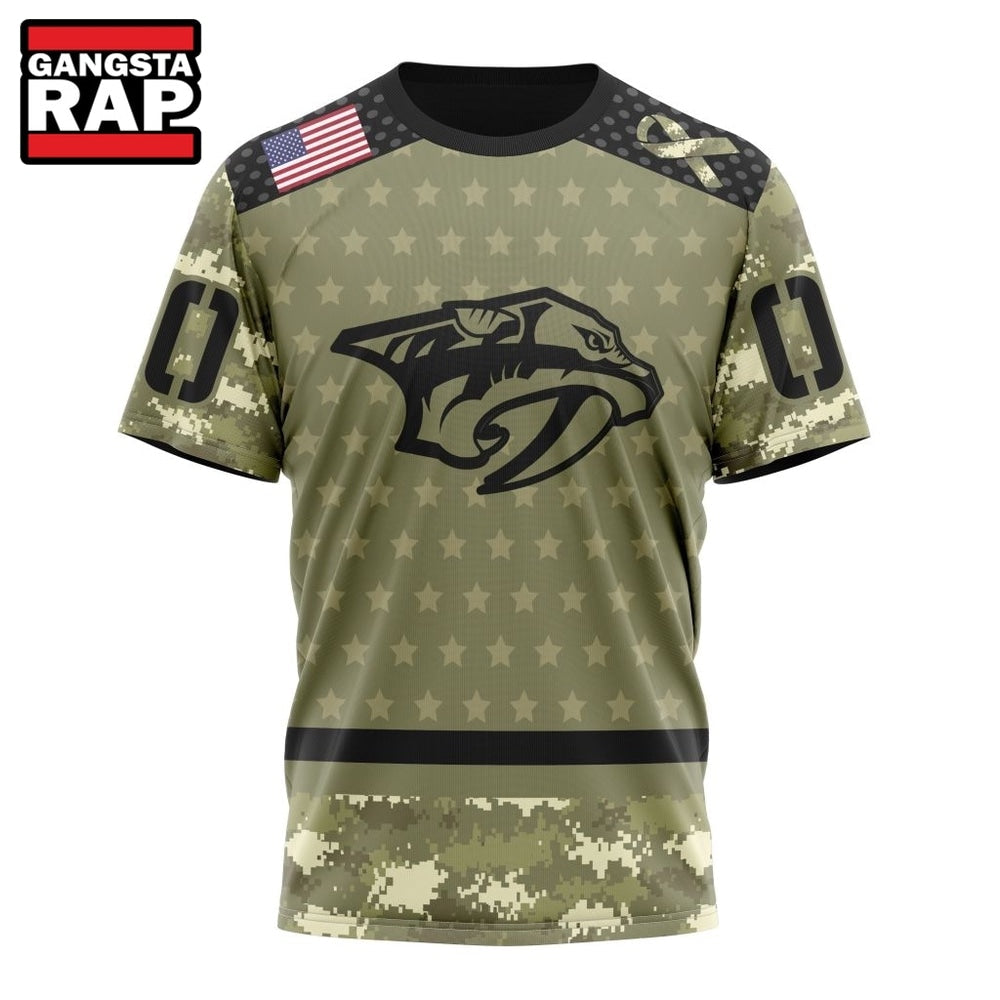 NHL Nashville Predators Special Camo Military Appreciation Hoodie, T Shirt