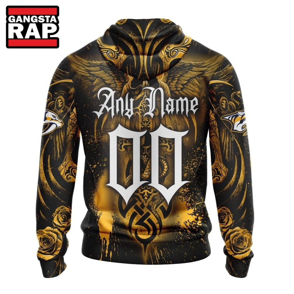 NHL Nashville Predators Special Design Halloween With Skull Art Hoodie, T Shirt