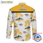 NHL Nashville Predators Special Hockey Long Sleeve Hawaiian Design Button Shirt