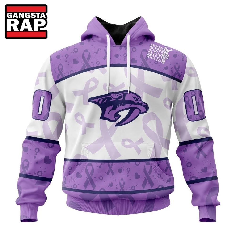 NHL Nashville Predators Special Lavender Fight Cancer Hoodie, T Shirt