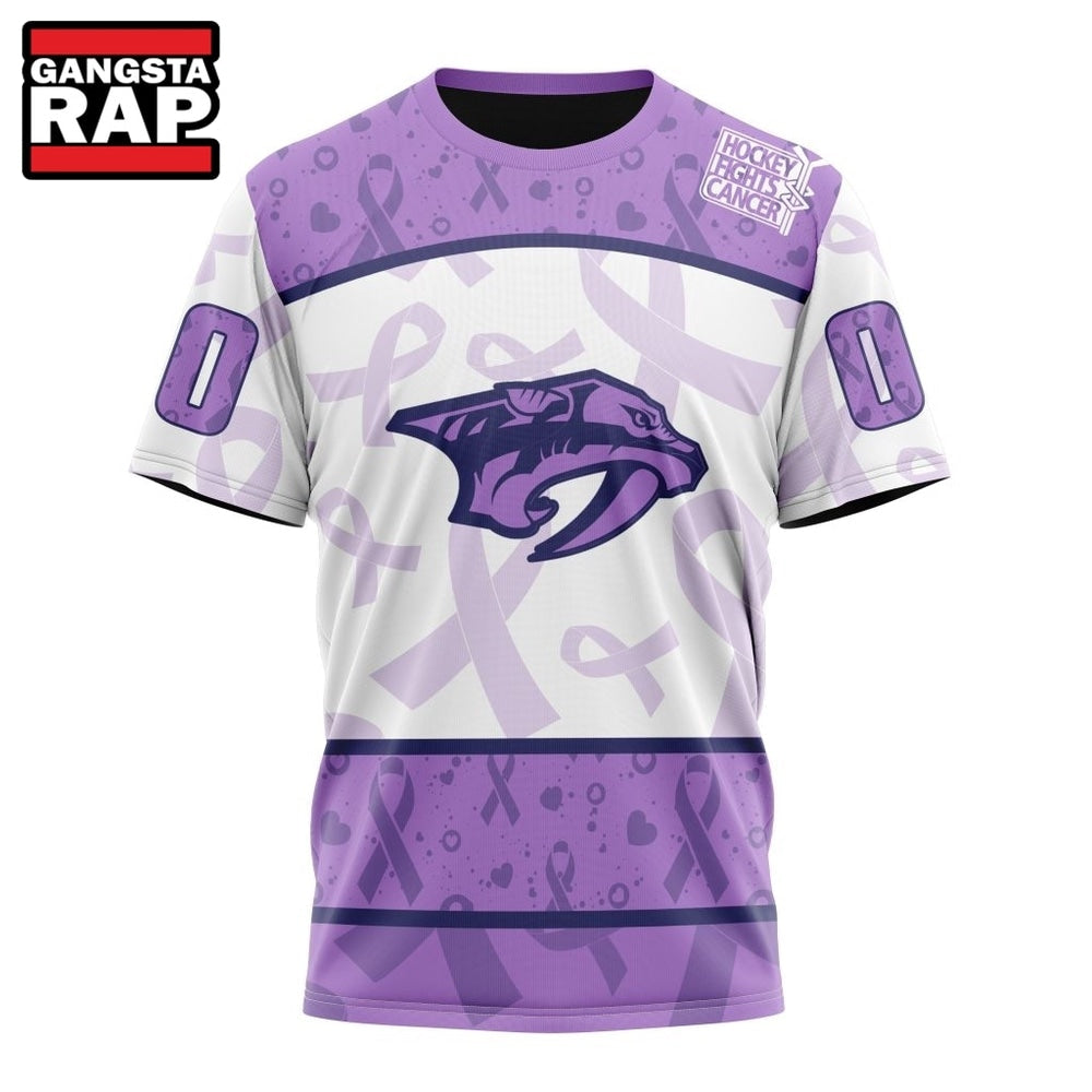NHL Nashville Predators Special Lavender Fight Cancer Hoodie, T Shirt