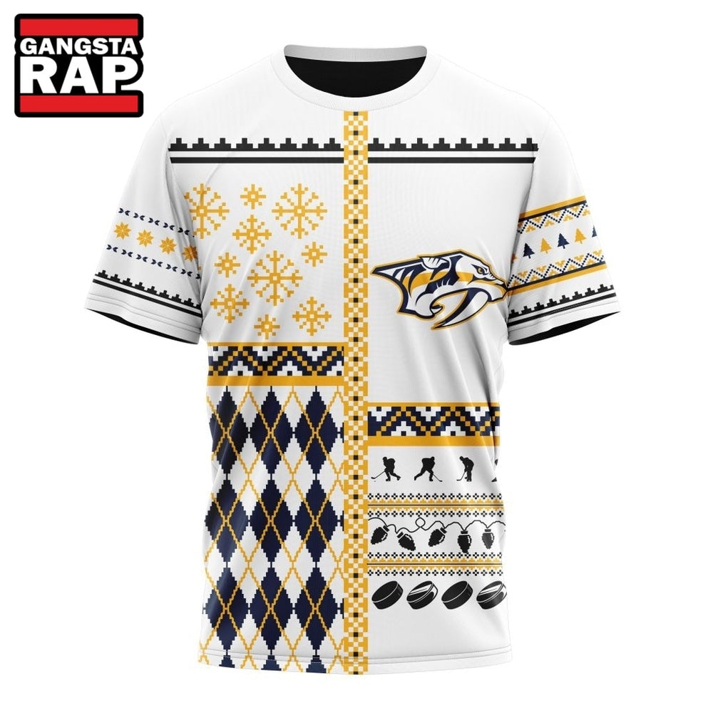 NHL Nashville Predators Specialized Christmas Is Coming New Design Hoodie, T Shirt