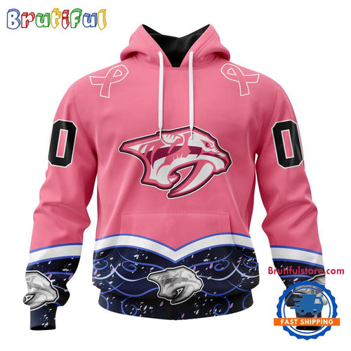 NHL Nashville Predators Specialized Hockey Fights Cancer Hoodie