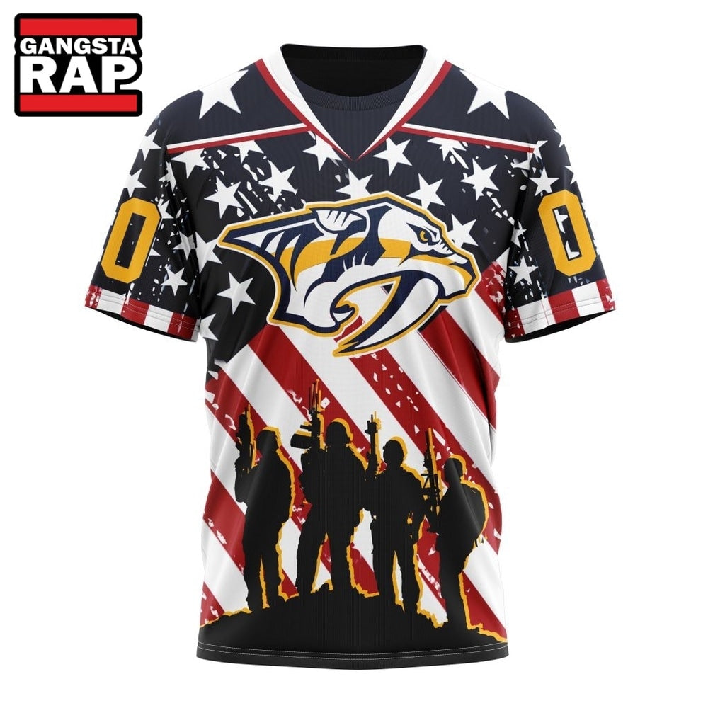 NHL Nashville Predators Specialized Kits For Honor USS Military Hoodie, T Shirt