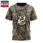 NHL Nashville Predators Specialized Unisex Vest Kits With Realtree Camo Hoodie, T Shirt