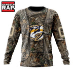NHL Nashville Predators Specialized Unisex Vest Kits With Realtree Camo Hoodie, T Shirt