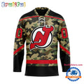 NHL New Jersey Devils Camo Veterans Custom Hockey Jersey