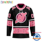 NHL New Jersey Devils In October We Wear Pink Breast Cancer Design Hockey Jersey
