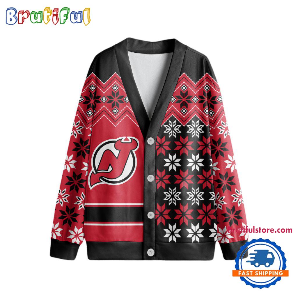 NHL New Jersey Devils Spcial Ugly Christmas Hockey Design Cardigan, Hockey Fans Cardigan Shirt