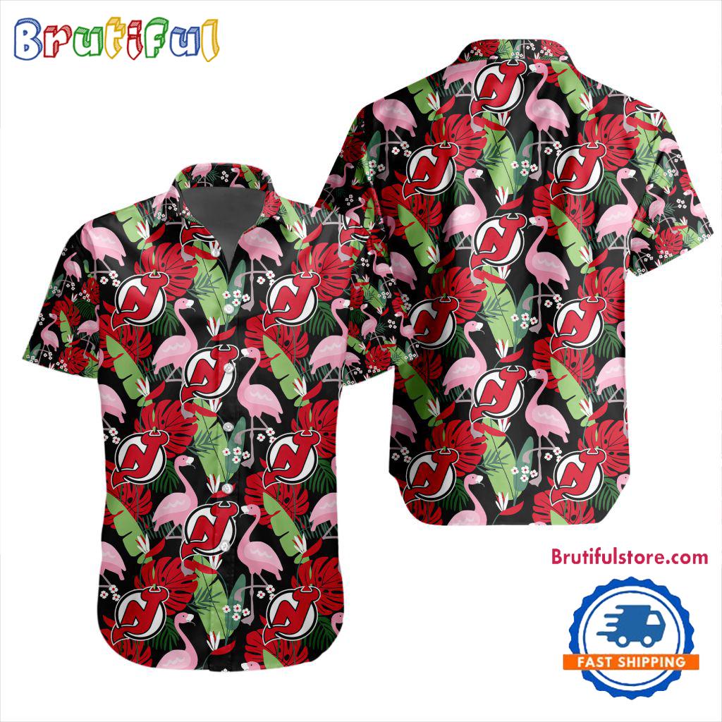 NHL New Jersey Devils Special Flamingo Hawaiian Design Button Shirt