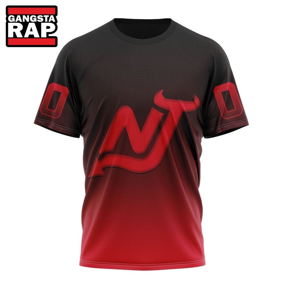 NHL New Jersey Devils Special Retro Gradient Design Hoodie, T Shirt