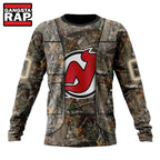 NHL New Jersey Devils Specialized Unisex Vest Kits With Realtree Camo Hoodie, T Shirt