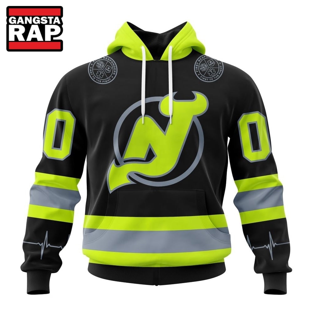 NHL New Jersey Devils Specialized With FireFighter Uniforms Color Hoodie, T Shirt