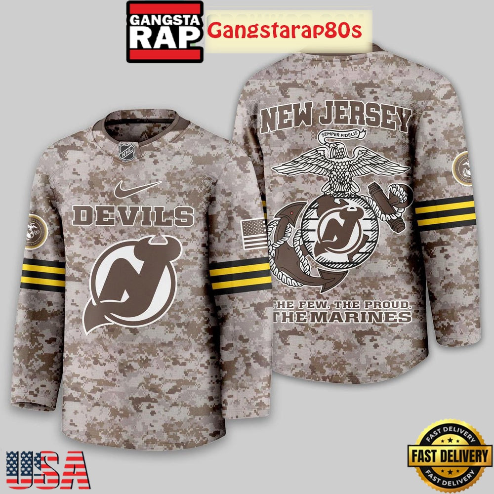NHL New Jersey Devils US Marine Corps Camo Hockey Jersey