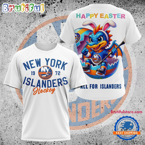 NHL New York Islander Hockey Team Mascot Design Happy Easter Day T Shirt