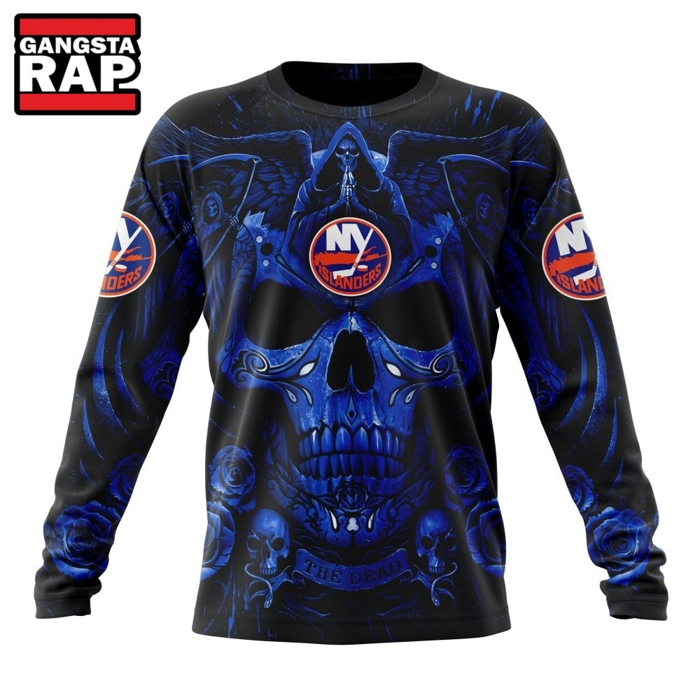 NHL New York Islanders Special Design Halloween With Skull Art Hoodie, T Shirt