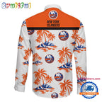 NHL New York Islanders Special Hockey Long Sleeve Hawaiian Design Button Shirt