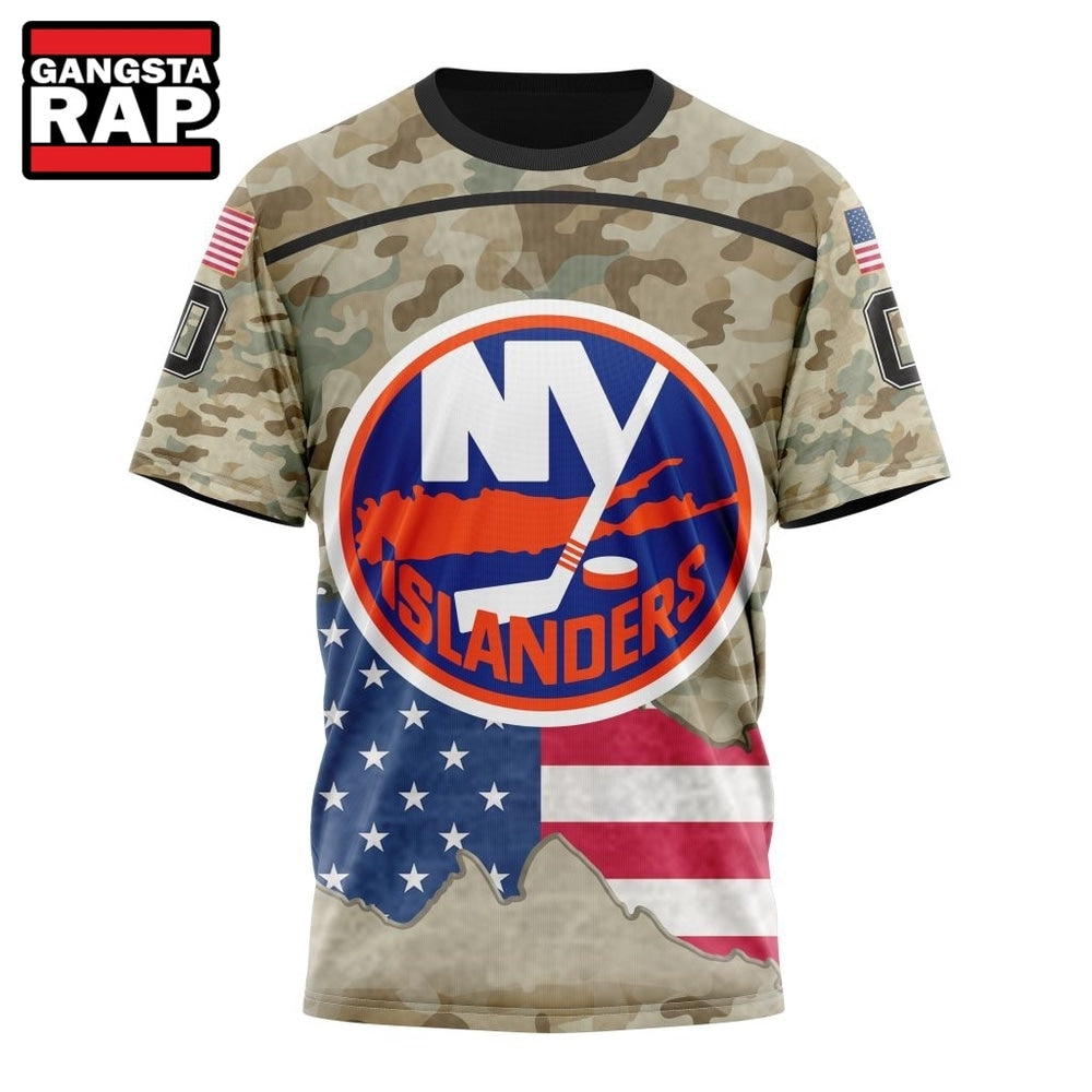 NHL New York Islanders Specialized Kits For United State With Camo Color Hoodie, T Shirt