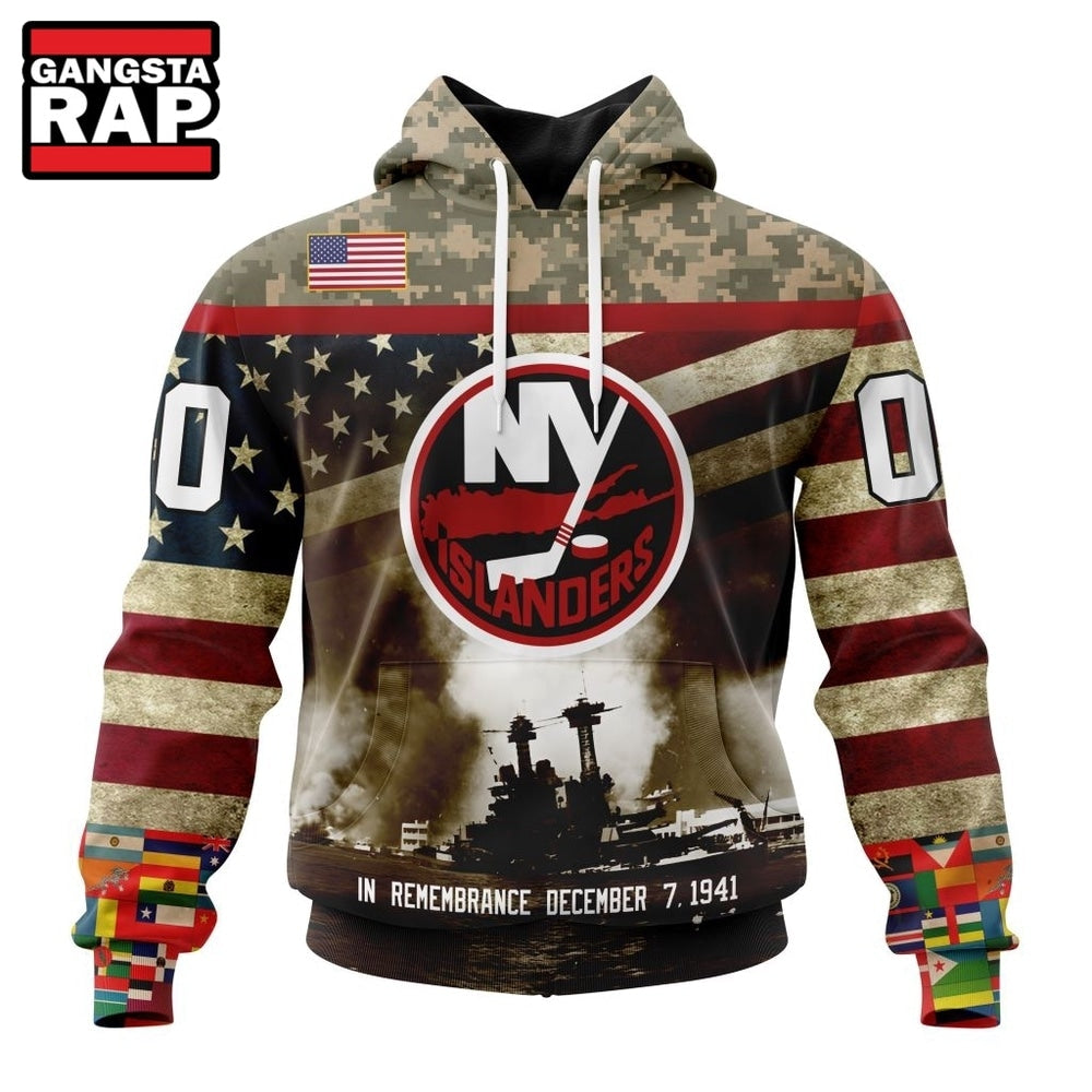 NHL New York Islanders Specialized Unisex Kits Remember Pearl Harbor Hoodie, T Shirt