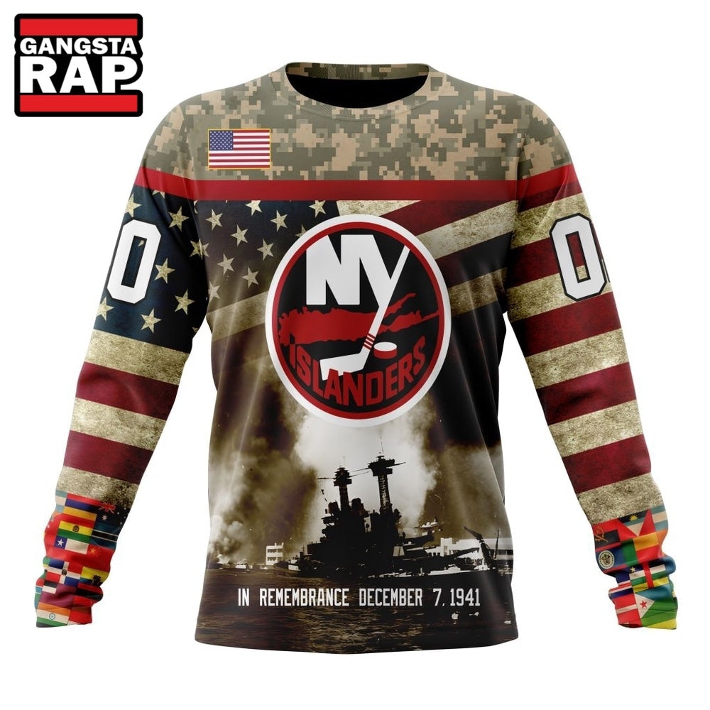 NHL New York Islanders Specialized Unisex Kits Remember Pearl Harbor Hoodie, T Shirt