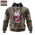 NHL New York Islanders Specialized Unisex Vest Kits With Realtree Camo Hoodie, T Shirt