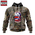 NHL New York Islanders Specialized Unisex Vest Kits With Realtree Camo Hoodie, T Shirt