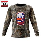 NHL New York Islanders Specialized Unisex Vest Kits With Realtree Camo Hoodie, T Shirt