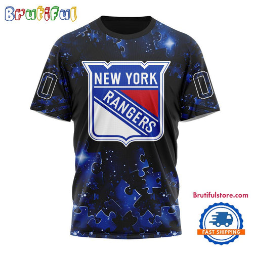 NHL New York Rangers Autism Awareness Hockey New Design TShirt, Sweatshirt, Hoodie