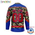 NHL New York Rangers Camo Veterans Custom Hockey Jersey