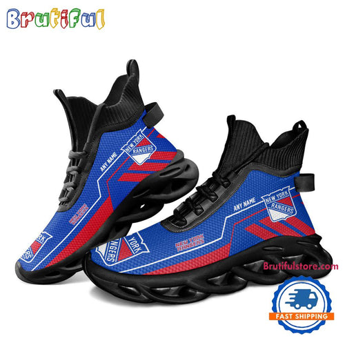 NHL New York Rangers Personalized Name Hockey Team Design High Top Max Soul Shoes