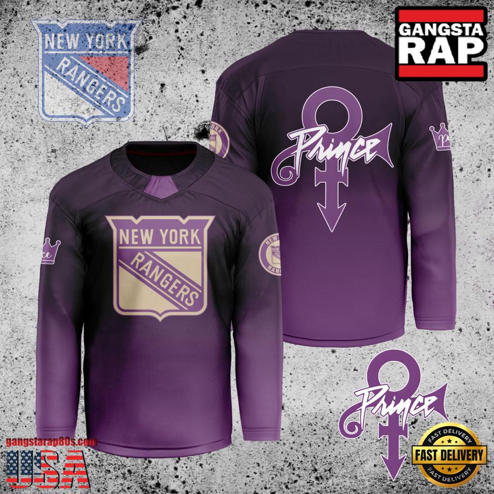 NHL Custom Name Number New York Rangers Prince New Design Hockey Jersey