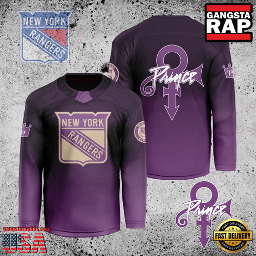 NHL Custom Name Number New York Rangers Prince New Design Hockey Jersey