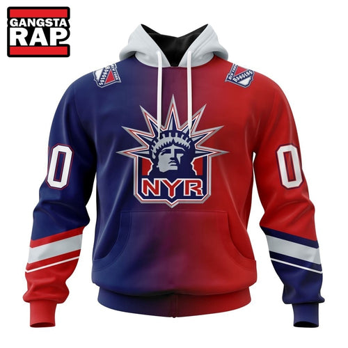 NHL New York Rangers Special Retro Gradient Design Hoodie, T Shirt
