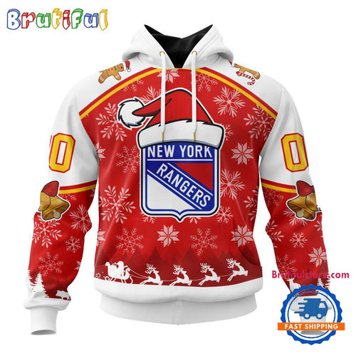 NHL New York Rangers Special Santa Hats Logo Team Merry Christmas Hoodie, TShirt, Sweatshirt